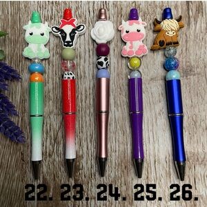 Handcrafted Cow Western Pens Beaded Unique Artisan Gifts Office Accessories
